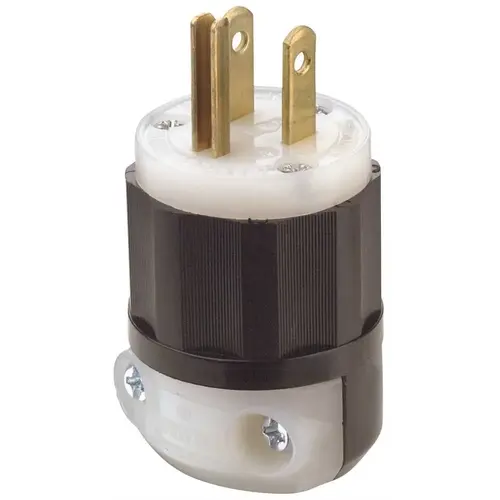 Leviton 171-05266-00C 15-Amp 125-Volt Industrial Grade Straight Blade Plug In Black/White