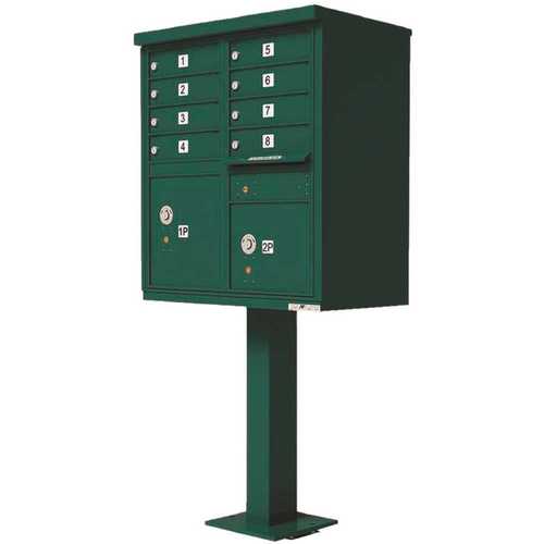 Vital 1570 8-Mailboxes 2-Parcel Locker 1-Outgoing Mail Compartment Forest Green CBU