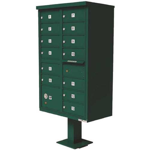Florence 1570-13FGAF Vital 1570 13-Mailboxes 1-Parcel Locker 1-Outgoing Pedestal Mount Cluster Box Unit