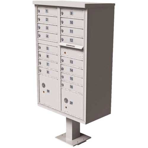Florence 1570-16WHAF Vital 1570 16-Mailboxes 2-Parcel Lockers 1-Outgoing Pedestal Mount Cluster Box Unit