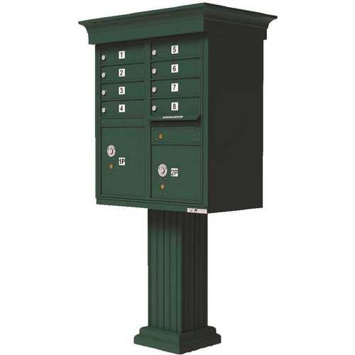 Florence 1570-8VFG Vital 1570 8-Mailboxes 2-Parcel Lockers 1-Outgoing Pedestal Mount Cluster Box Unit