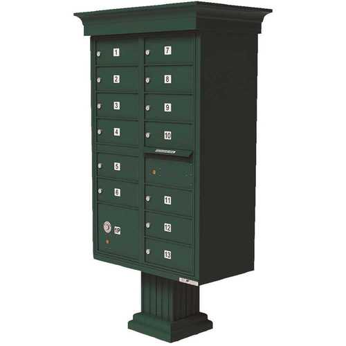 Florence 1570-13VFG Vital 1570 13-Mailboxes 1-Parcel Locker 1-Outgoing Pedestal Mount Cluster Box Unit