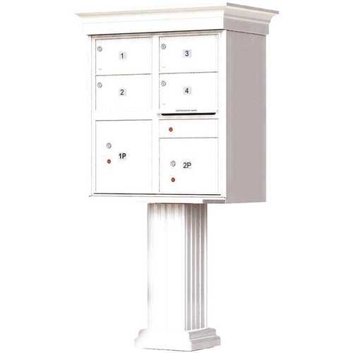 Florence 1570-4T5VWHAF 1570 4-Large Mailboxes 2-Parcel Lockers 1-Outgoing Vital Cluster Box Unit with Vogue Classic Accessories