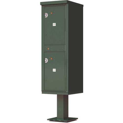 Valiant Forest Green Pedestal Mount Locking Outdoor Parcel Locker Mailbox