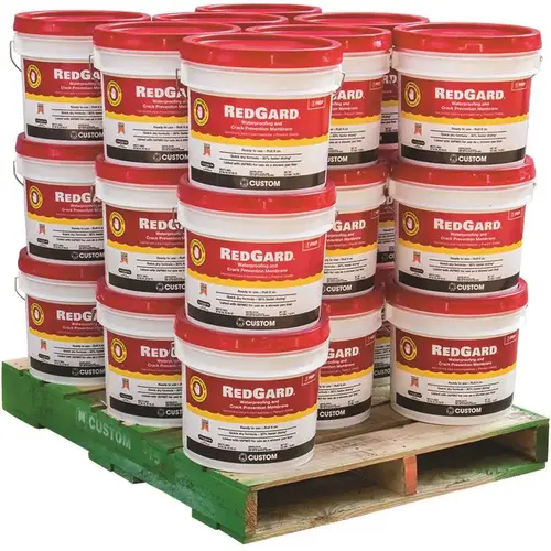 Custom Building Products LQWAF3-24 RedGard 3-1/2 Gal. Waterproofing and Crack Prevention Membrane (24 Buckets / pallet) Pink - pack of 24
