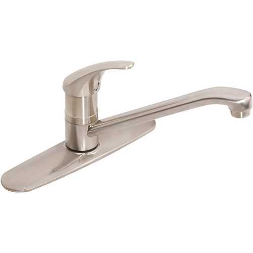 Origins Single-Handle Standard Kitchen Faucet with Deck Plate in Satin Nickel