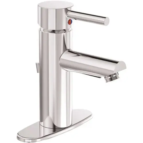 Dia Single Hole Single-Handle Bathroom Faucet with Deck Plate in Polished Chrome