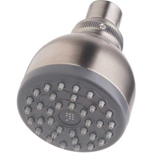 1-Spray 2.8 in. Fixed Shower Head in Satin Nickel