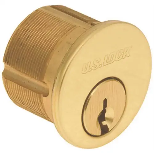 Mortise Cylinder 1-1/4 in. Yale Cam Y1 Keyway Brass Ka2
