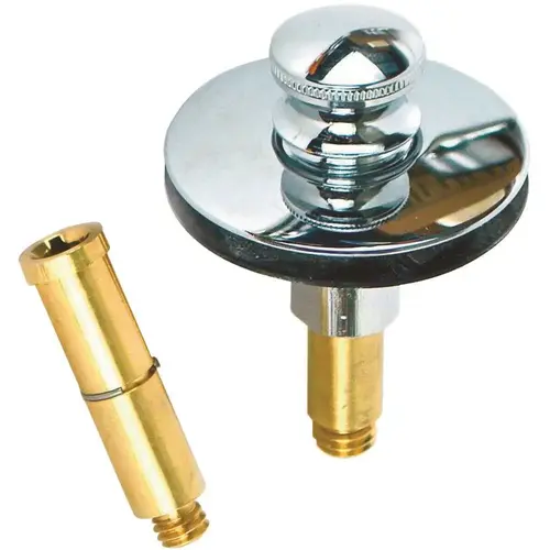 Push Pull Bathtub Stopper with 3/8 in. to 5/16 in. Pin Adapter in Chrome Plated