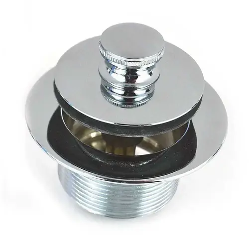 Watco 38319-CP 1.625 in. Overall Diameter x 16 Threads x 1.25 in. Push Pull Bathtub Closure with 38101 Brass Bushing in Chrome