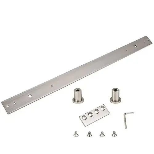 954 24" Sliding Door Hardware Track Extension Kit Satin Nickel Finish