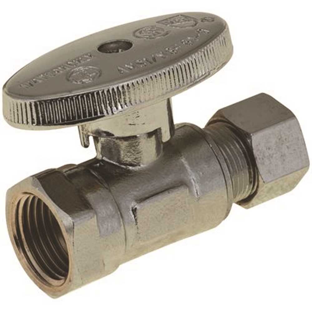 Premier NLT1331SRF 1/4 Turn Straight Stop, 3/8 in. IPS x 3/8 in. Compression, Lead Free Chrome