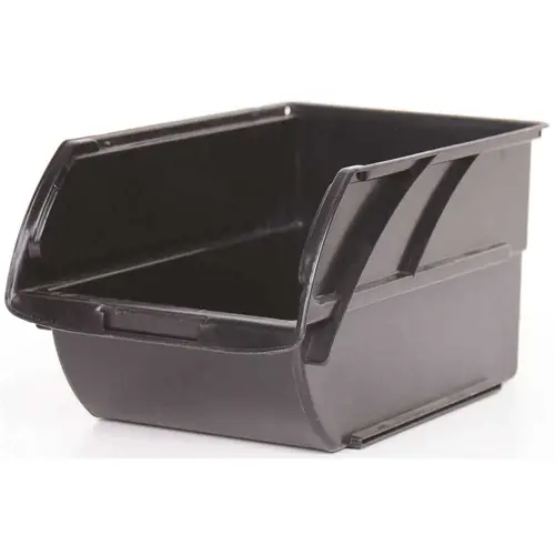 Number-5 10 in. Stackable Storage Bin, Black Yellow