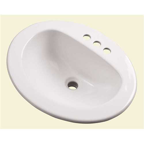 Maxwell 19.25 in. Self-Rimming Sink Basin in White