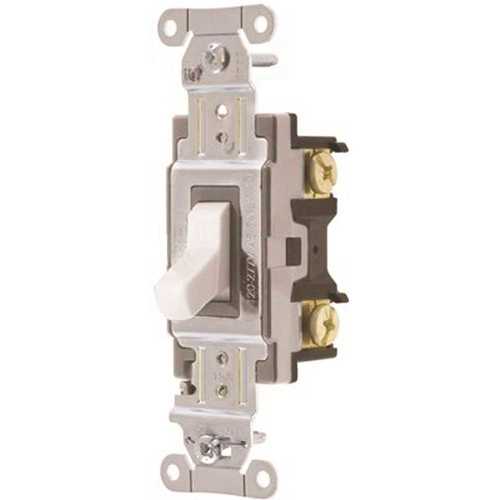 15 Amp 3-Way Hubbell Commercial Specification Grade Toggle Switch, White