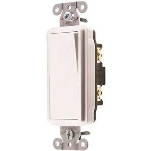 HUBBELL WIRING DS320W 20 Amp 3-Way Hubbell Specification Grade Decorator Rocker Switch, White