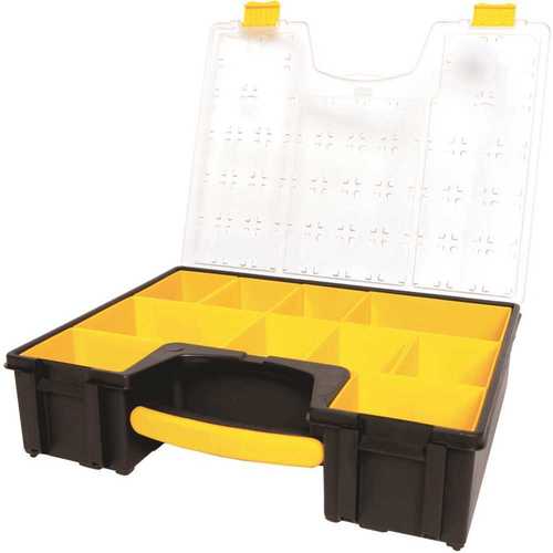 10-Compartment Deep Pro Small Parts Organizer Yellow/black