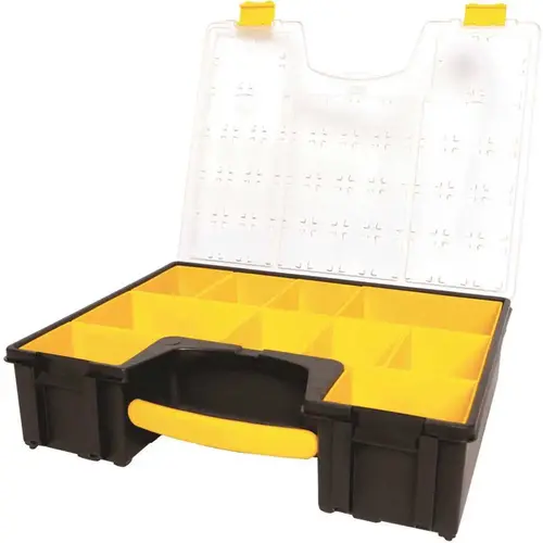 Stanley 014710R 10-Compartment Deep Pro Small Parts Organizer Yellow/black