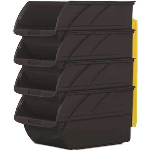 5.9 in. Stackable & Mountable Storage Bins with Wall Hangers - pack of 4