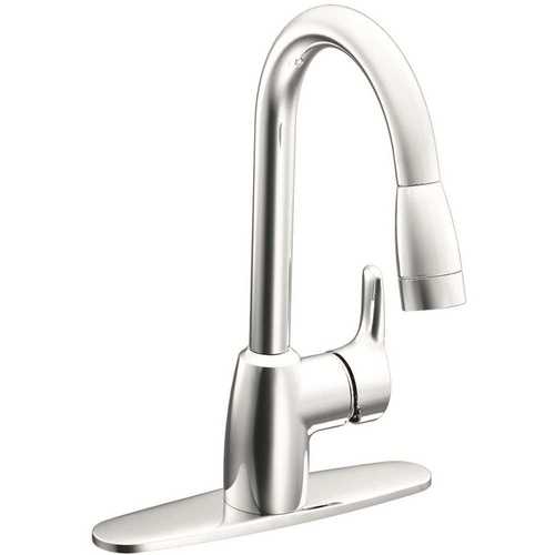 Moen CA42519 Baystone Single-Handle Pull-Down Sprayer Kitchen Faucet with Spout in Chrome