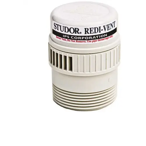 STUDOR 20346 Redi-Vent 1-1/2 in. - 2 in. PVC Air Admittance Valve Adapter White