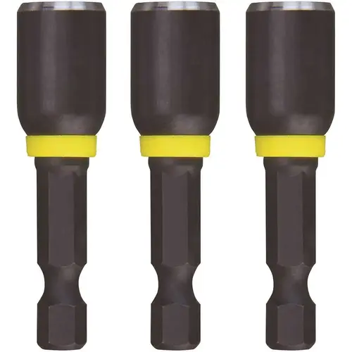 Nut Driver, 5/16 in Drive, 1-7/8 in L, 1/4 in L Shank, Hex Shank Black Phosphate - pack of 3