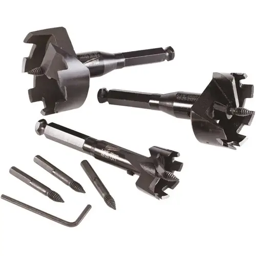 Plumbers' Selfeed High Speed Steel Bit Set Black