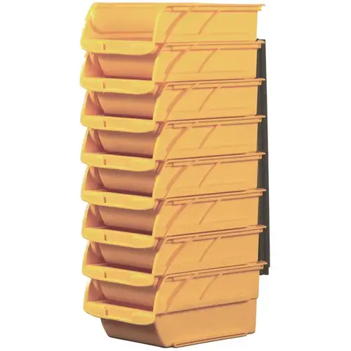 4-1/10 in. Stackable & Mountable Storage Bins with Wall Hangers Yellow - pack of 8