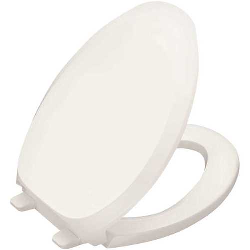 French Curve Quiet-Close Elongated Closed Front Toilet Seat with Grip-Tight Bumpers in White