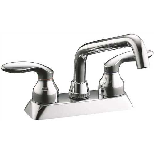 Coralais 4 in. 2-Handle Low-Arc Bathroom Sink Faucet in Polished Chrome