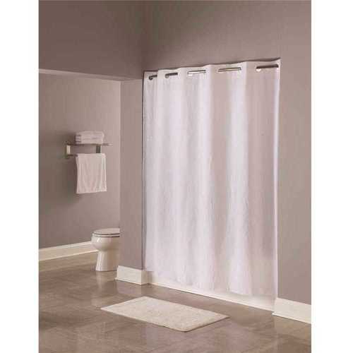 Pin Dot Vinyl 71 in. x 74 in. White Shower Curtain - pack of 12