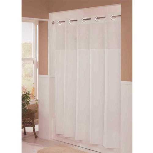 Hookless HBH49MYS01SL74 ILLUSION SHOWER CURTAIN WITH SNAP IN LINER, WHITE 71 IN. X 74 IN - pack of 12