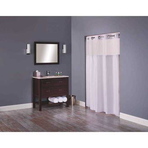 71 in. x 77 in. White Double H Shower Curtain with Snap in Liner - pack of 12