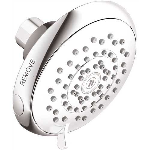 NIAGARA N9415CH HealthGuard 5-Spray 4.5 in. 1.5 GPM with Removable Faceplate Fixed Showerhead in Chrome