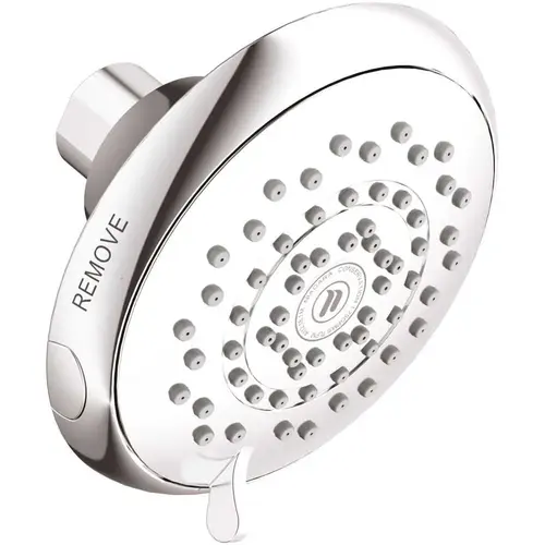 HealthGuard 5-Spray 4.5 in. 1.5 GPM with Removable Faceplate Fixed Showerhead in Chrome