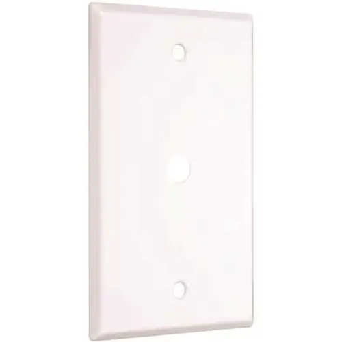 1-Gang Standard TV/Coaxial Cable Wallplate, White