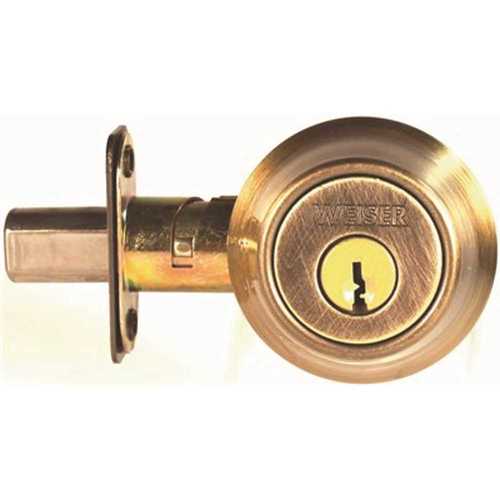 Elements Antique Brass Single Cylinder Deadbolt