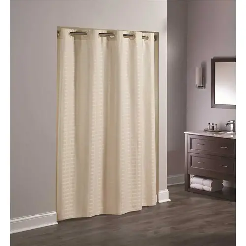 Litchfield 71 in. x 74 in. Beige Shower Curtain - pack of 12