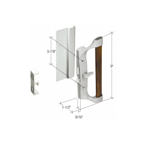Aluminum/Wood Hook-Style Surface Mount Handle with 3-7/8" Screw Hole Centers for Sears Doors