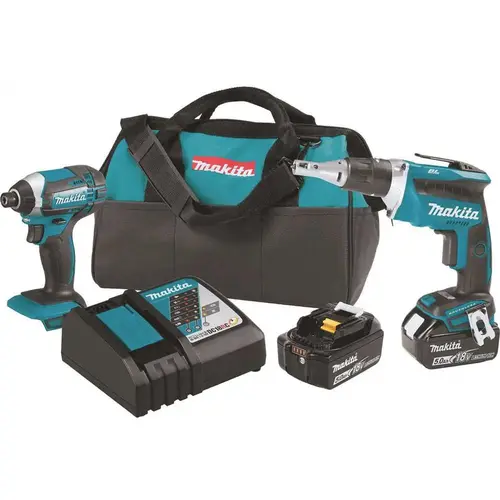 18-Volt 5.0Ah LXT Lithium-Ion Cordless Combo Kit(Impact Driver/ Brushless Drywall Screwdriver) Teal