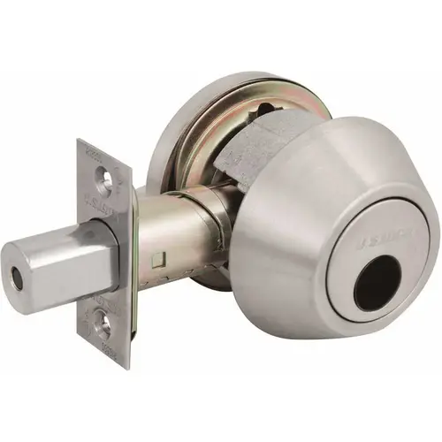 1600 GR2 US32D Single Cylinder Deadbolt Less Cylinder Adjustable Backset Brushed Stainless