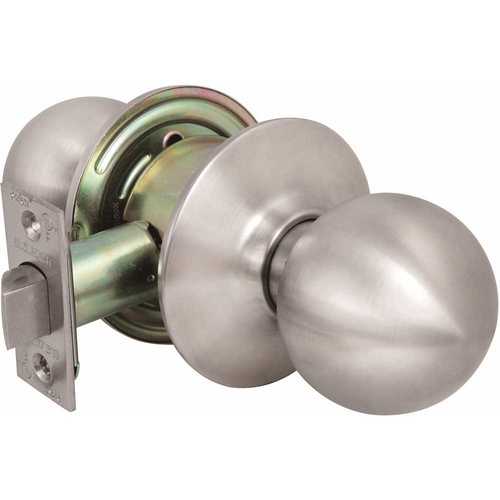 2010 GR2 Passage Hall/Closet Ball Door Knob US32D 2-3/8 in. Backset Brushed Stainless