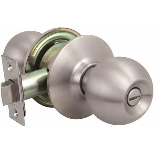 2010 GR2 Privacy Bed/Bath Ball Door Knob US32D 2-3/8 in. Backset Brushed Stainless