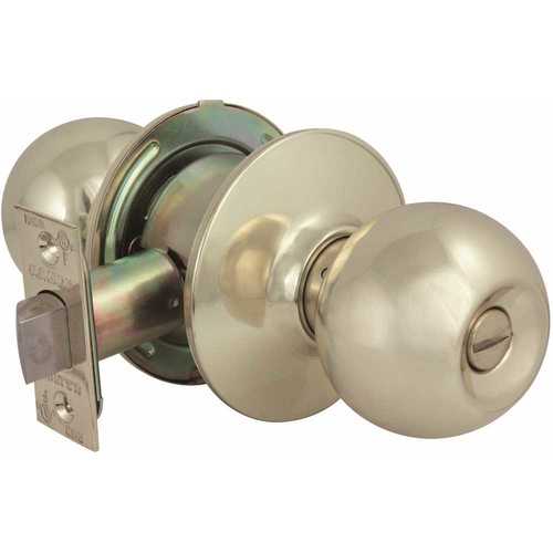 2010 GR2 Privacy Bed/Bath Ball Door Knob US3 2-3/8 in. Backset Bright Brass