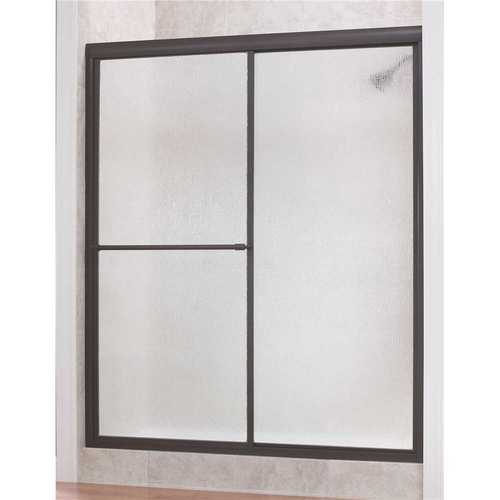 Tides 56 in. to 60 in. x 70 in. H Framed Sliding Shower Door in Brushed Nickel and Clear Glass