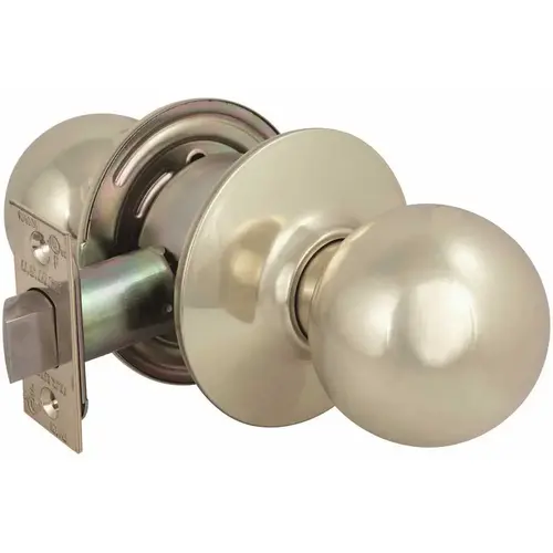 2010 GR2 Passage Hall/Closet Ball Door Knob US3 2-3/8 in. Backset Bright Brass