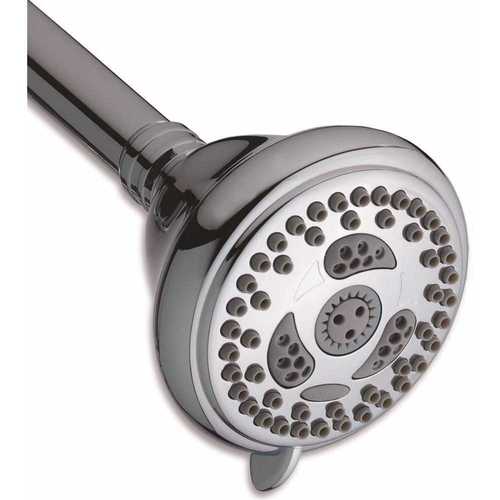 6-Spray 3.3 in. Single Wall Mount Low Flow Fixed Adjustable Shower Head in Chrome