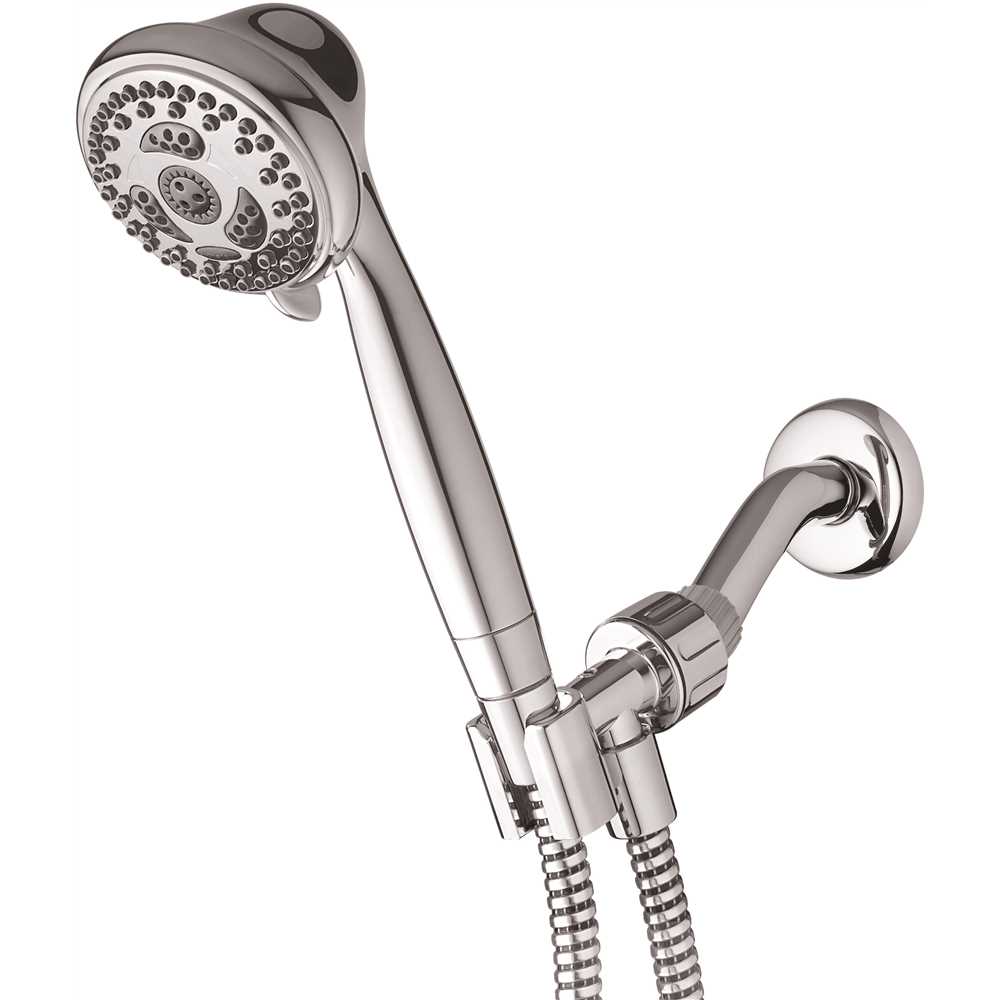 Waterpik NSC-653E 6-Spray 3.3 in. Single Wall Mount Low Flow Handheld Adjustable Shower Head in Chrome