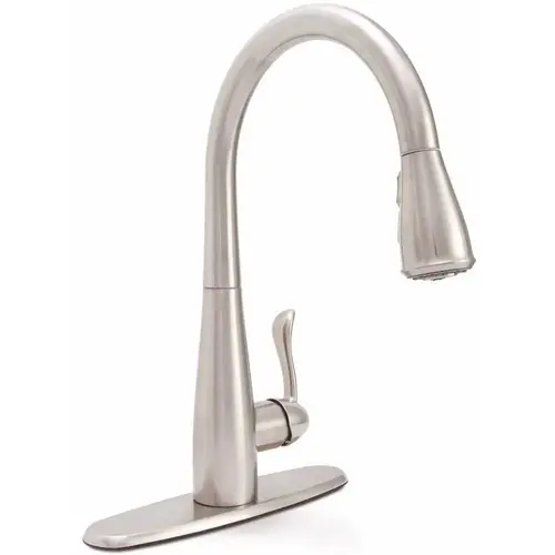 Sanibel Single-Handle Pull-Down Sprayer Kitchen Faucet in Stainless Steel Finish